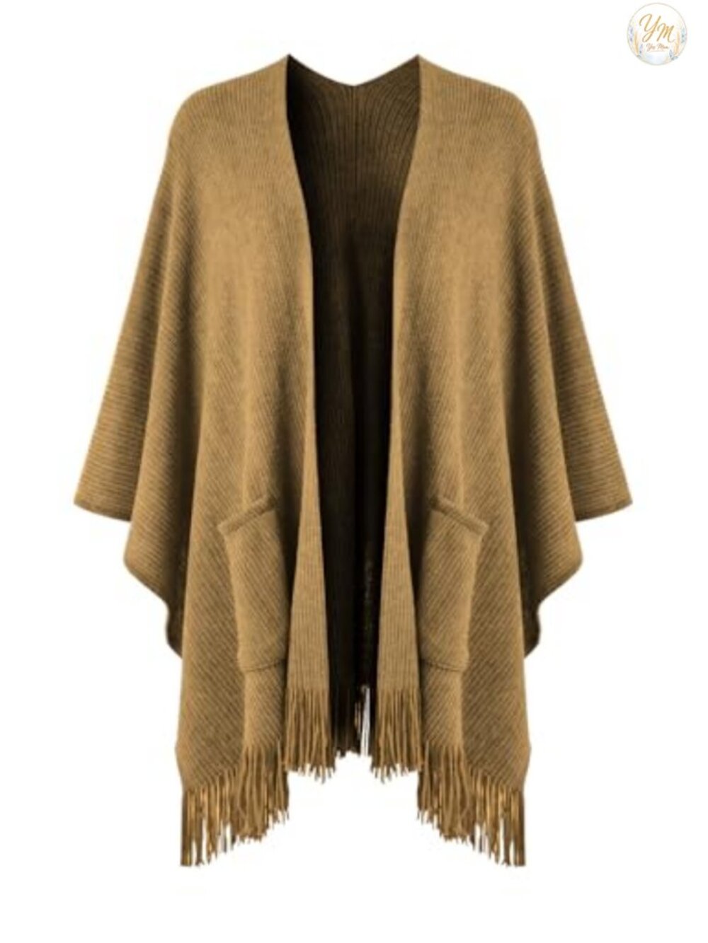 Ferand Shawl Wrap Open Front Poncho Cape with Pockets Knit